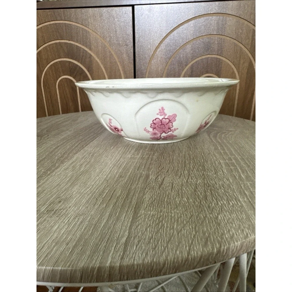 Vintage English Price Kensington Pink Floral Decorative Serving Bowl